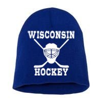 Wisconsin Hockey Gift Short Acrylic Beanie