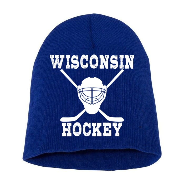 Wisconsin Hockey Gift Short Acrylic Beanie