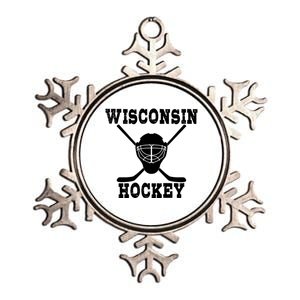 Wisconsin Hockey Gift Metallic Star Ornament