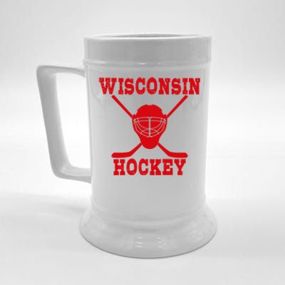 Wisconsin Hockey Gift Beer Stein