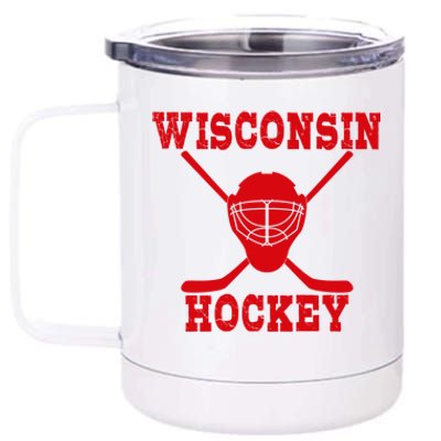 Wisconsin Hockey Gift 12 oz Stainless Steel Tumbler Cup