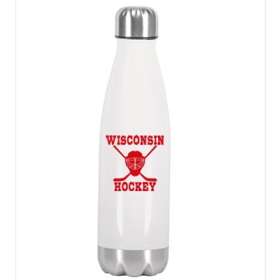 Wisconsin Hockey Gift Stainless Steel Insulated Water Bottle