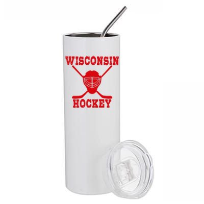 Wisconsin Hockey Gift Stainless Steel Tumbler