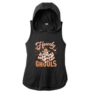 Western Howdy Ghouls Pumpkin Cowboy Cowgirl Halloween Gift Ladies PosiCharge Tri-Blend Wicking Draft Hoodie Tank