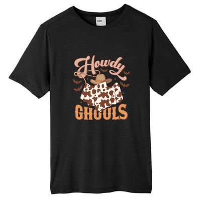 Western Howdy Ghouls Pumpkin Cowboy Cowgirl Halloween Gift Tall Fusion ChromaSoft Performance T-Shirt