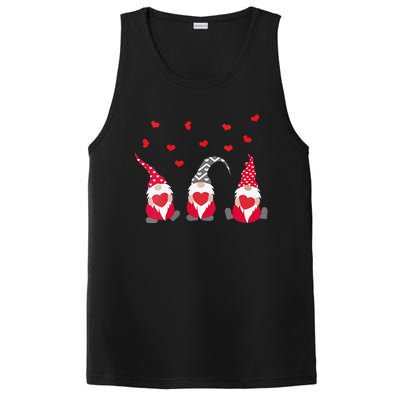 Womens Heart Gnome Valentine's Day Couple Matchings Love PosiCharge Competitor Tank