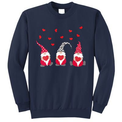 Womens Heart Gnome Valentine's Day Couple Matchings Love Sweatshirt