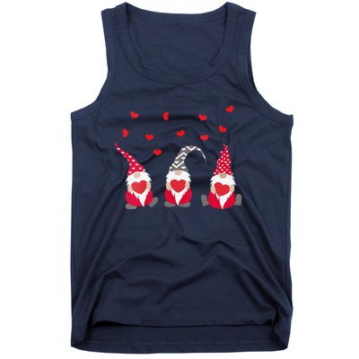 Womens Heart Gnome Valentine's Day Couple Matchings Love Tank Top