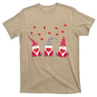 Womens Heart Gnome Valentine's Day Couple Matchings Love T-Shirt