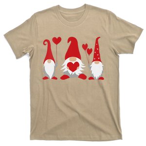 Womens Heart Gnome Valentine's Day Couple Matchings T-Shirt