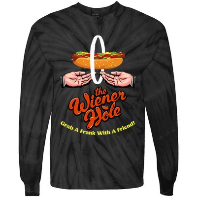 Wiener Hole Grab A Frank Funny Vintage Tie-Dye Long Sleeve Shirt
