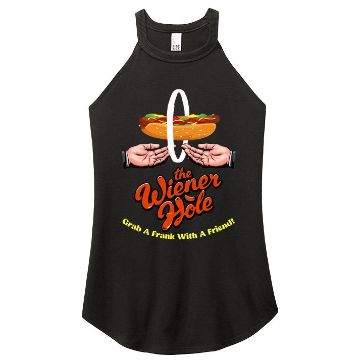 Wiener Hole Grab A Frank Funny Vintage Women's Perfect Tri Rocker Tank