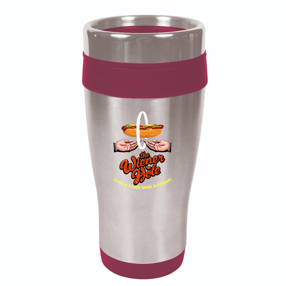 Wiener Hole Grab A Frank Funny Vintage 16oz Travel Tumbler