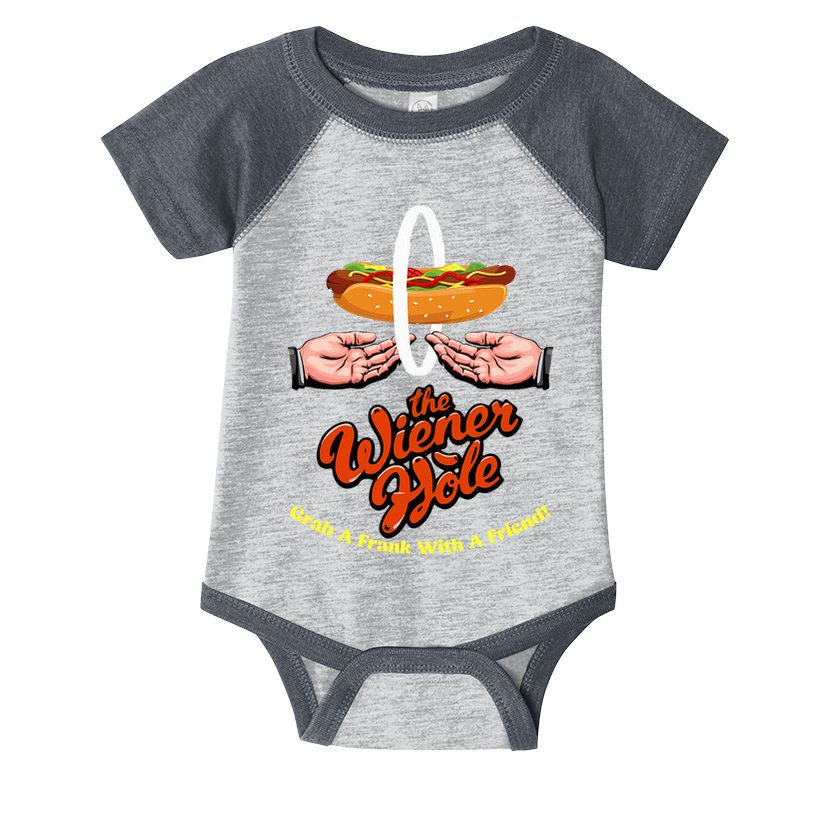 Wiener Hole Grab A Frank Funny Vintage Infant Baby Jersey Bodysuit