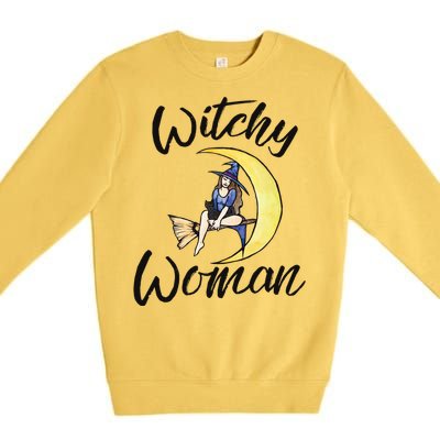 Witchy Halloween Gift Premium Crewneck Sweatshirt