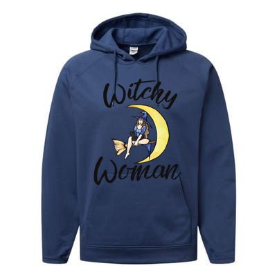 Witchy Halloween Gift Performance Fleece Hoodie