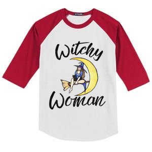 Witchy Halloween Gift Kids Colorblock Raglan Jersey