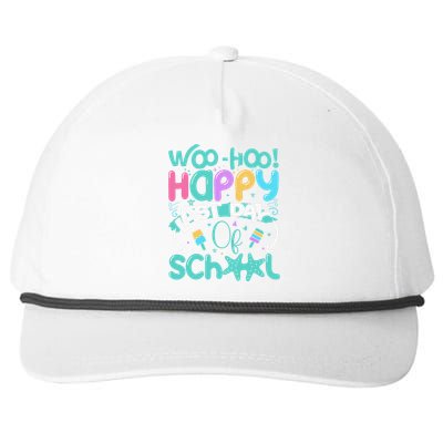 Woo Hoo Happy Last Day Of School Fun Teacher Student Snapback Five-Panel Rope Hat