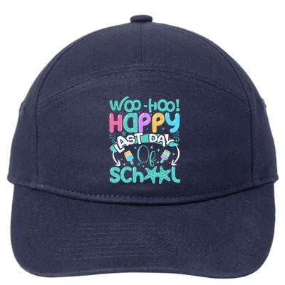 Woo Hoo Happy Last Day Of School Fun Teacher Student 7-Panel Snapback Hat