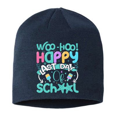 Woo Hoo Happy Last Day Of School Fun Teacher Student Sustainable Beanie