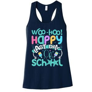 Woo Hoo Happy Last Day Of School Fun Teacher Student Women's Racerback Tank