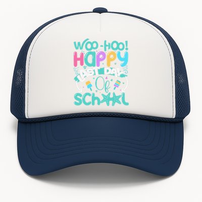 Woo Hoo Happy Last Day Of School Fun Teacher Student Trucker Hat