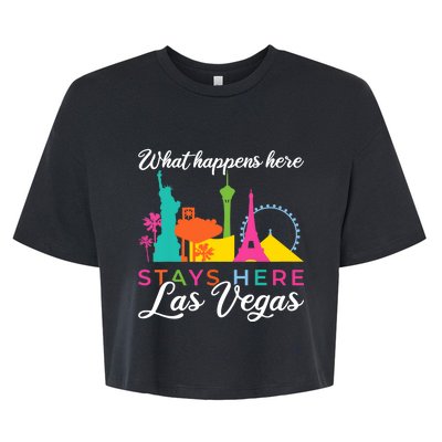 What happens here stays here Las Vegas Bella+Canvas Jersey Crop Tee