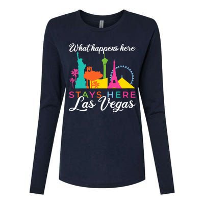 What happens here stays here Las Vegas Womens Cotton Relaxed Long Sleeve T-Shirt