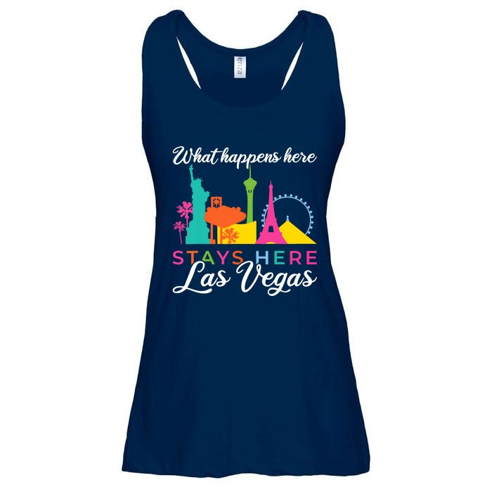 What happens here stays here Las Vegas Ladies Essential Flowy Tank