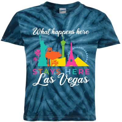 What happens here stays here Las Vegas Kids Tie-Dye T-Shirt