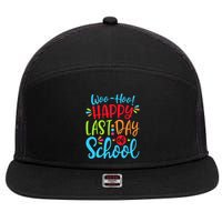 Woo Hoo Happy Last Day Of School 7 Panel Mesh Trucker Snapback Hat