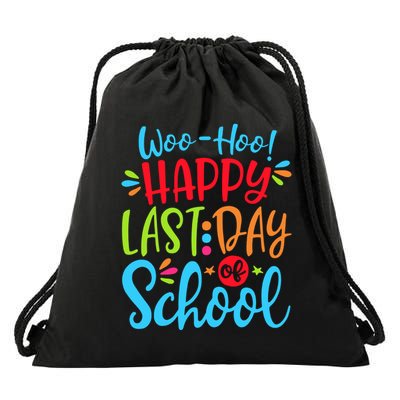 Woo Hoo Happy Last Day Of School Drawstring Bag