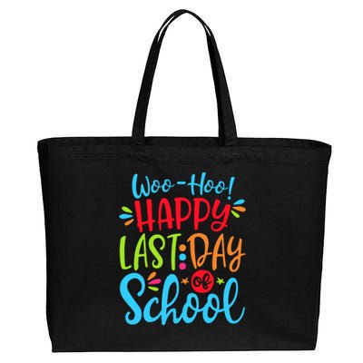 Woo Hoo Happy Last Day Of School Cotton Canvas Jumbo Tote