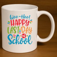 Woo Hoo Happy Last Day Of School 11oz C Handle Ceramic Mug