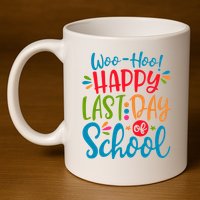 Woo Hoo Happy Last Day Of School 11oz C Handle Ceramic Mug