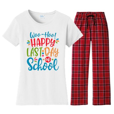 Woo Hoo Happy Last Day Of School Women's Flannel Pajama Set