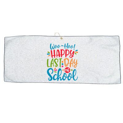 Woo Hoo Happy Last Day Of School Large Microfiber Waffle Golf Towel