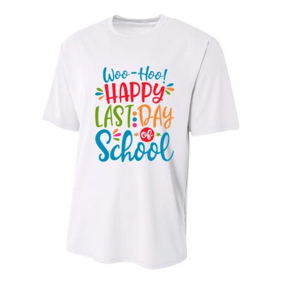 Woo Hoo Happy Last Day Of School Youth Performance Sprint T-Shirt