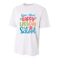 Woo Hoo Happy Last Day Of School Youth Performance Sprint T-Shirt