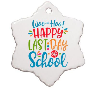 Woo Hoo Happy Last Day Of School Ceramic Star Ornament