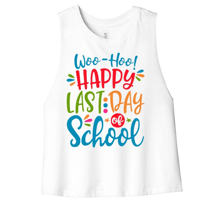 Woo Hoo Happy Last Day Of School Women's Racerback Cropped Tank