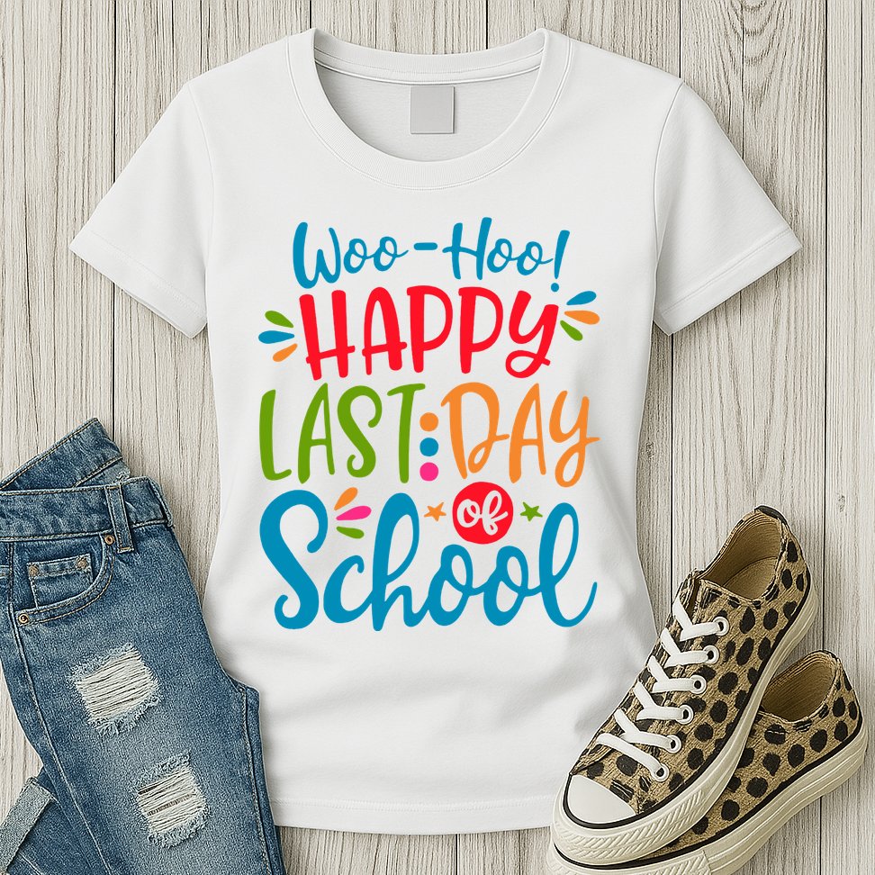 Woo Hoo Happy Last Day Of School Womens T-Shirt