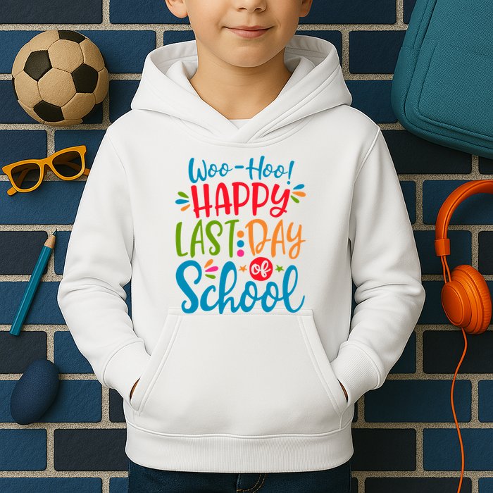 Woo Hoo Happy Last Day Of School Kids Hoodie