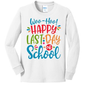 Woo Hoo Happy Last Day Of School Kids Long Sleeve Shirt