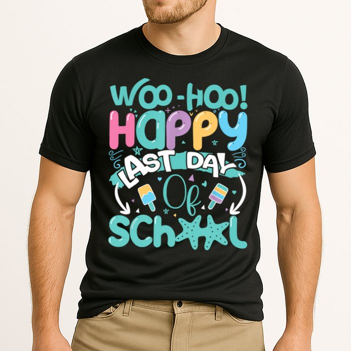 Woo Hoo Happy Last Day Of School Fun Teacher Student Cooling Performance Crew T-Shirt