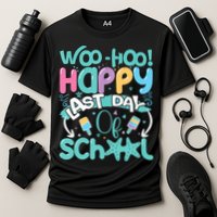 Woo Hoo Happy Last Day Of School Fun Teacher Student Cooling Performance Crew T-Shirt