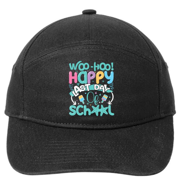 Woo Hoo Happy Last Day Of School Fun Teacher Student 7-Panel Snapback Hat