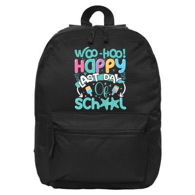 Woo Hoo Happy Last Day Of School Fun Teacher Student 16 in Basic Backpack