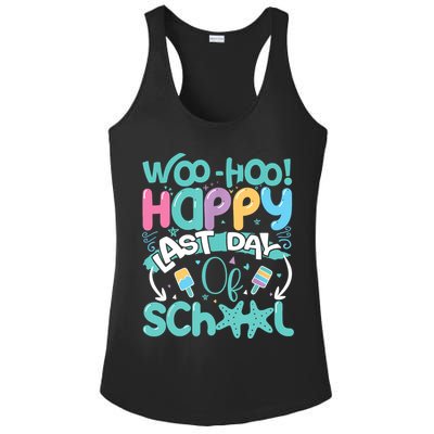 Woo Hoo Happy Last Day Of School Fun Teacher Student Ladies PosiCharge Competitor Racerback Tank