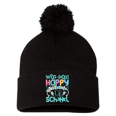Woo Hoo Happy Last Day Of School Fun Teacher Student Pom Pom 12in Knit Beanie